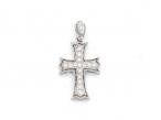 Midi size diamond set gothic cross in 18kt white gold