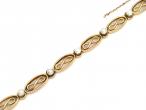 French 18kt yellow gold infinity bracelet set with pearls