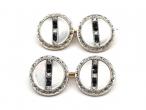 Edwardian onyx, diamond and mother of pearl button cufflinks
