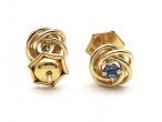 Vintage yellow gold and sapphire knot stud earrings