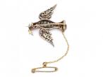 Victorian diamond and ruby dove and olive branch brooch