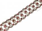 French Art Nouveau silver and gold openwork bracelet set with garnets