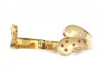 Retro 14kt yellow gold sapphire, ruby and diamond hinged bangle