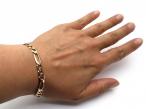 Vintage 9kt yellow gold solid Figaro link bracelet