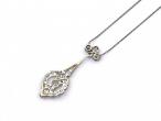 1920s platinum diamond openwork pendant with length adjuster