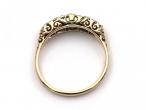Victorian diamond five stone carved ring in 18kt yellow gold