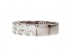 Seven stone radiant cut diamond ring in 18kt white gold