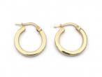14kt yellow gold small faceted hoop earrings