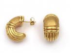 Retro statement half hoop earrings in 18kt yellow gold
