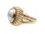 Retro mabe pearl dress ring in 14kt yellow gold