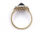 Edwardian sugarloaf sapphire and diamond cluster ring