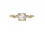 Vintage diamond solitaire engagement ring in 14kt yellow gold