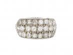 Art Deco diamond three row ring in platinum