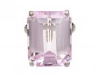 Vintage 18ct kunzite dress ring in 14kt white gold