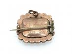 1828 jet and hair mourning brooch/pendant in rose gold