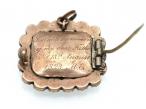 1828 jet and hair mourning brooch/pendant in rose gold