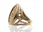 Vintage 9kt yellow gold half Sovereign ring with 1903 half Sovereign