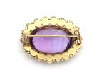 Antique oval amethyst and seed pearl brooch in gold