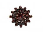 Vintage 14kt yellow gold garnet floral cluster ring