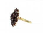 Vintage 14kt yellow gold garnet floral cluster ring