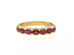 Vintage 18kt yellow gold ruby half eternity ring