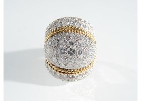 1960s 18kt gold diamond bombé cluster ring