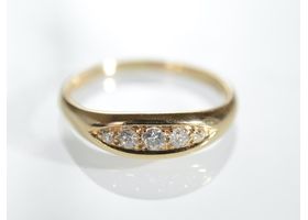 Edwardian diamond five stone ring in 18kt yellow gold