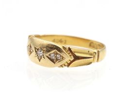 Antique diamond set gypsy ring in 18kt yellow gold
