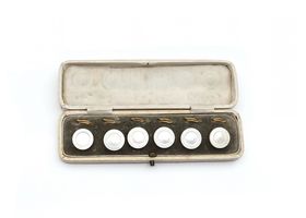 Antique mother of pearl button dress set