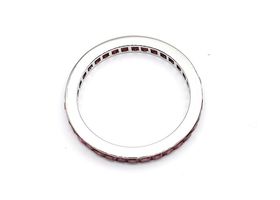 Vintage step cut ruby full eternity ring in platinum