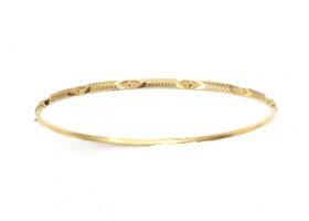 Antique 21kt engraved solid slave bangle