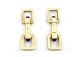 Piaget 18kt yellow gold and lapis lazuli stirrup cufflinks