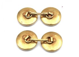 Edwardian onyx, diamond and mother of pearl button cufflinks