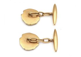 Art Nouveau whimsical woman cufflinks in 18kt gold