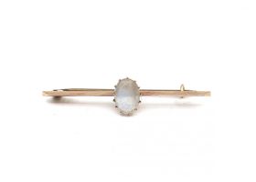 Victorian moonstone bar brooch in 9kt yellow gold