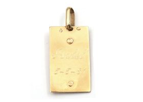 1981 rectangular Mother Mary pendant in gold