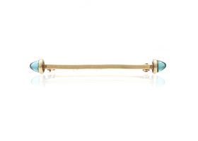 Retro aquamarine bar brooch