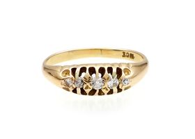 Victorian diamond five stone claw set ring in 18kt gold