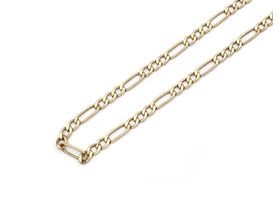 Italian 9kt yellow gold Figaro link chain