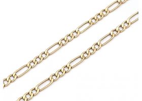 Italian 9kt yellow gold Figaro link chain