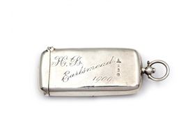 1909 sterling silver Sovereign holder and vesta case