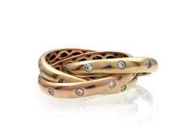 Vintage diamond studded Russian wedding ring