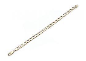 Vintage 9kt yellow gold flat square curb link bracelet