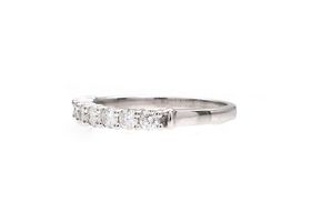 Diamond seven stone half eternity ring in 18kt white gold
