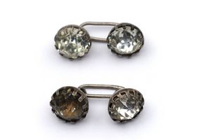 Antique sterling silver and paste cufflinks