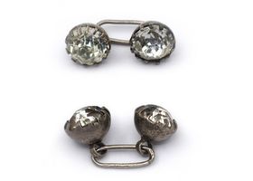 Antique sterling silver and paste cufflinks