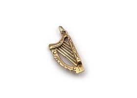 Vintage 9kt yellow gold harp charm