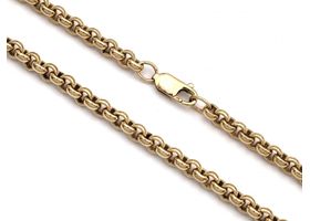 Vintage solid close belcher chain in polished 9kt yellow gold