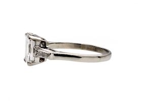 1920s platinum 1.70ct emerald cut diamond engagement ring