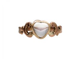 Antique heart moonstone ring in rose gold